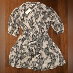 Current Air Dress NWT Tiered
Gray Floaty Beach Resort Boho S Floral Green Beige